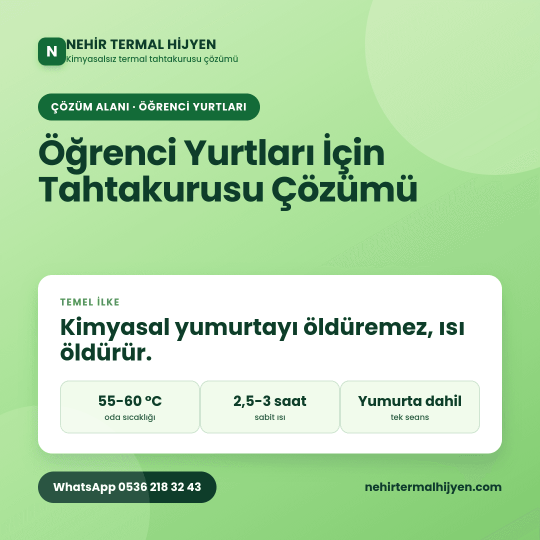 Öğrenci Yurtları İçin Tahtakurusu Çözümü